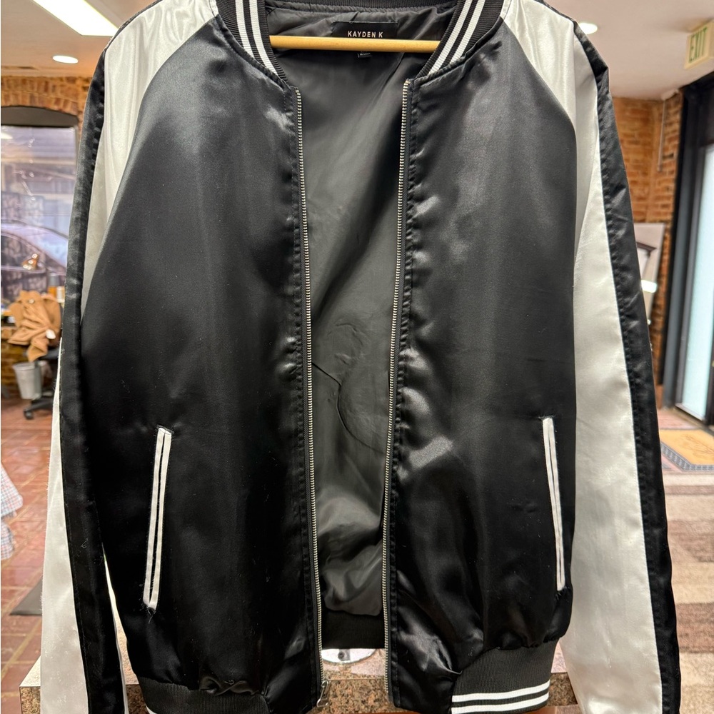 Kayden Black and White Varsity Jacket